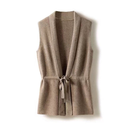 Cardigan, Sleeveless, 100% Cashmere