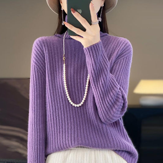 Sweater, 100% Cashmere Long Sleeved, High Neck