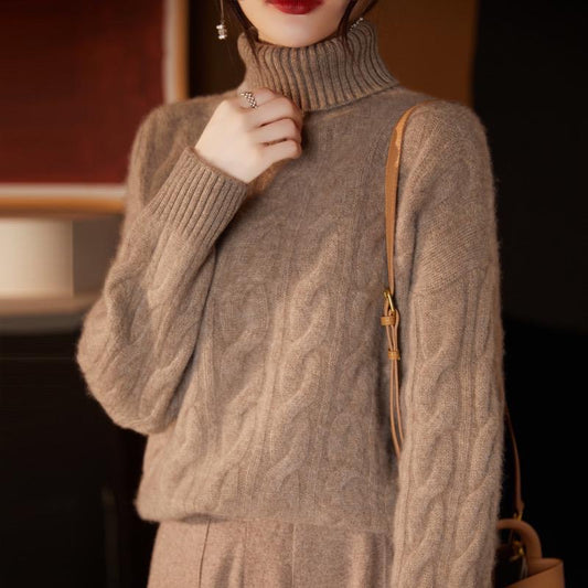 Sweater, 100% Cashmere Long Sleeved, High Neck