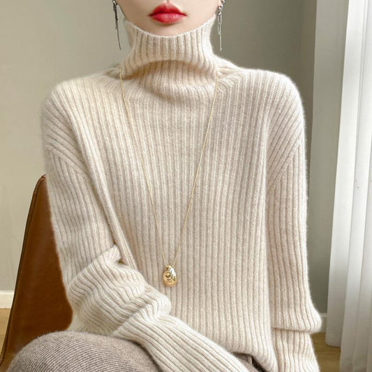 Sweater, 100% Cashmere Long Sleeved, High Neck