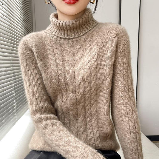 Sweater, 100% Cashmere Long Sleeved, High Neck