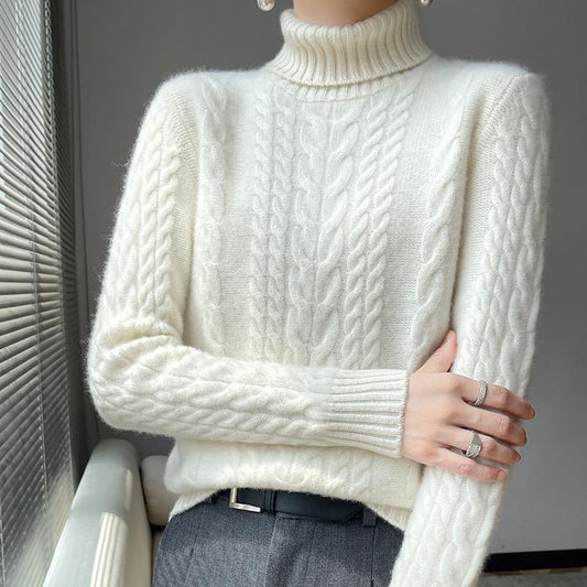 Sweater, 100% Cashmere Long Sleeved, High Neck