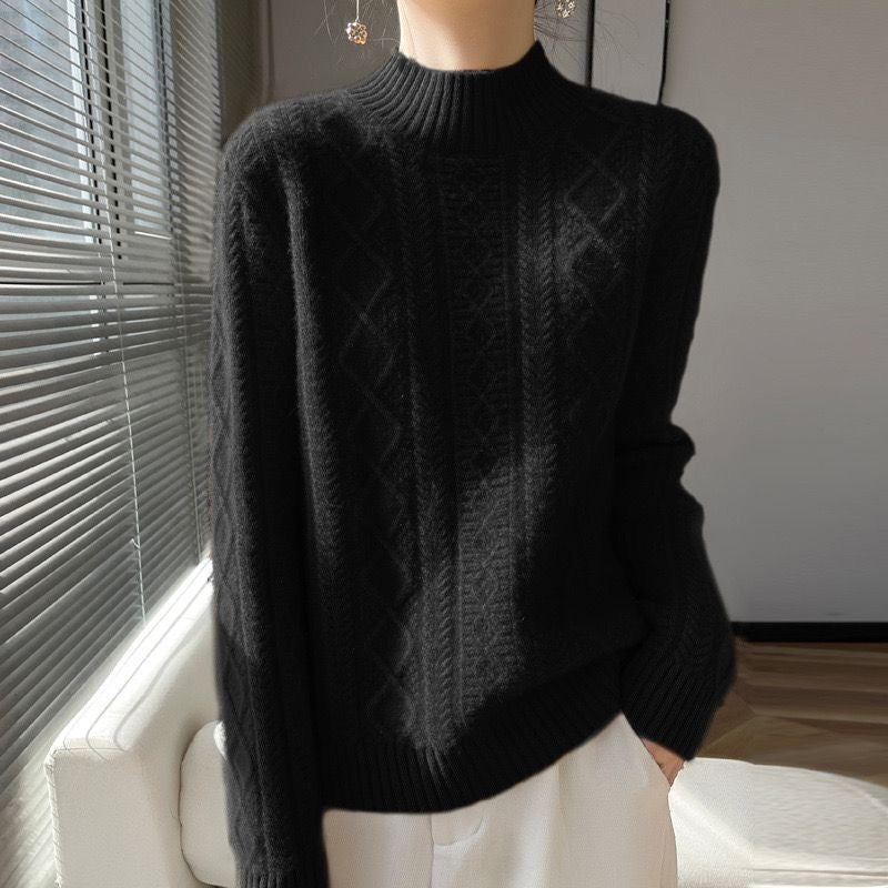 Sweater, 100% Cashmere Long Sleeved, High Neck