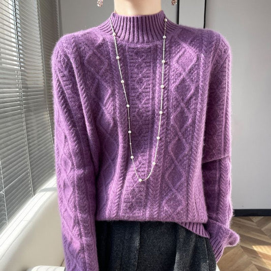 Sweater, 100% Cashmere Long Sleeved, High Neck