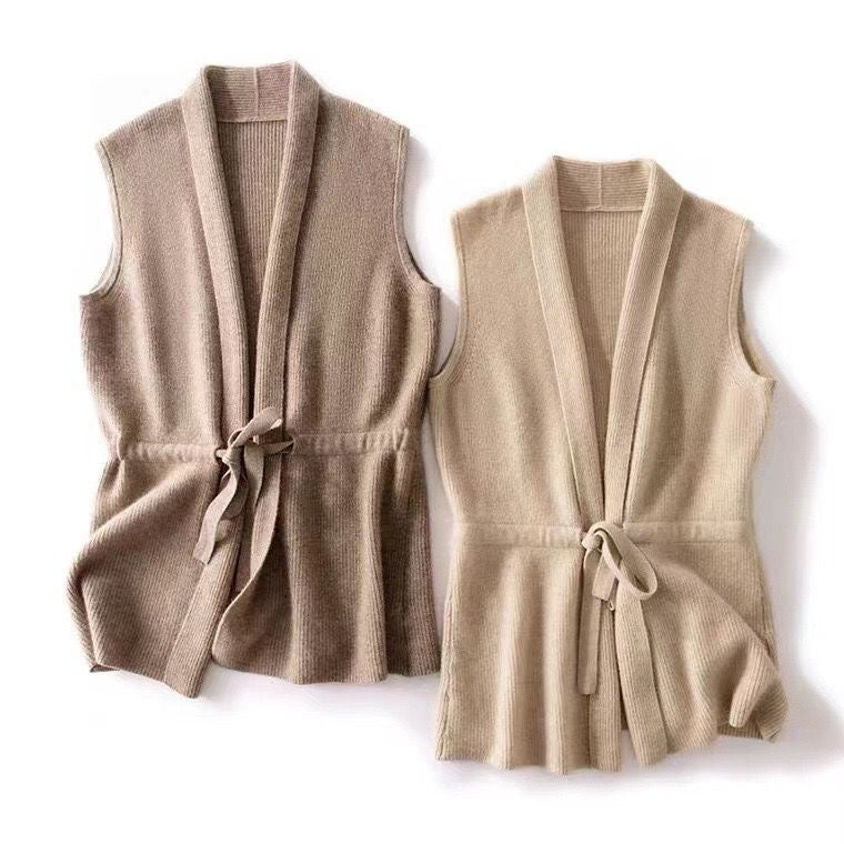 Cardigan, Sleeveless, 100% Cashmere