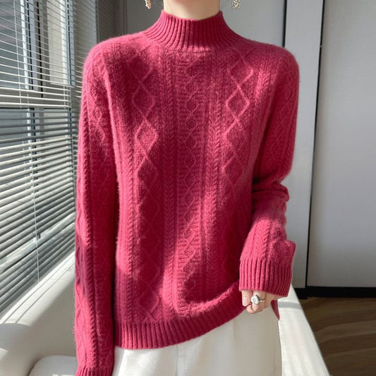 Sweater, 100% Cashmere Long Sleeved, High Neck