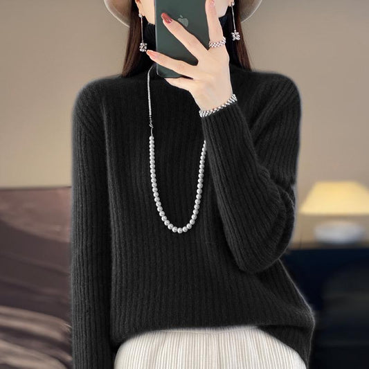 Sweater, 100% Cashmere Long Sleeved, High Neck