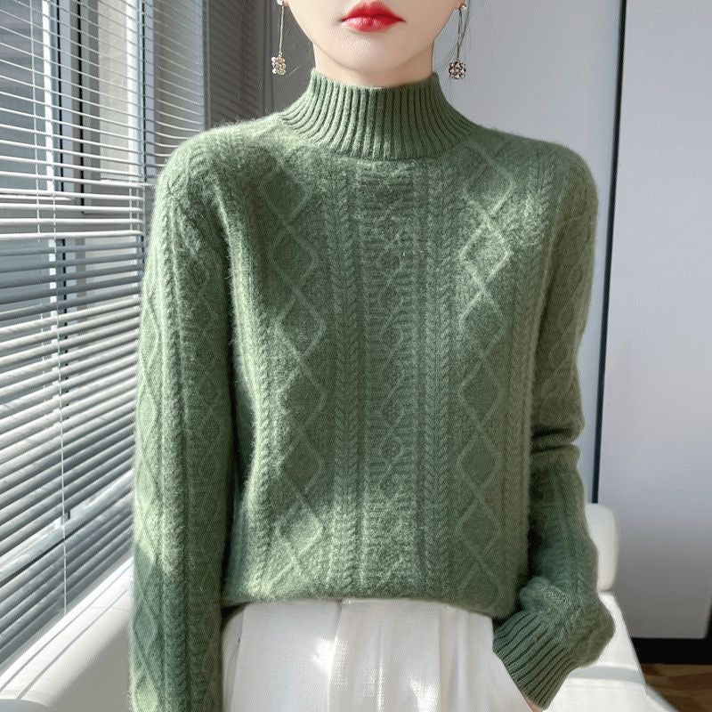 Sweater, 100% Cashmere Long Sleeved, High Neck