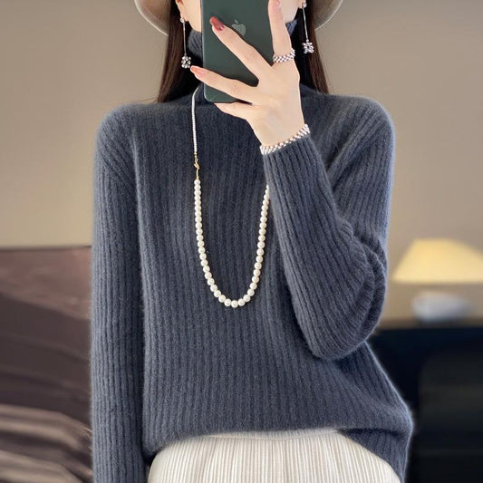 Sweater, 100% Cashmere Long Sleeved, High Neck