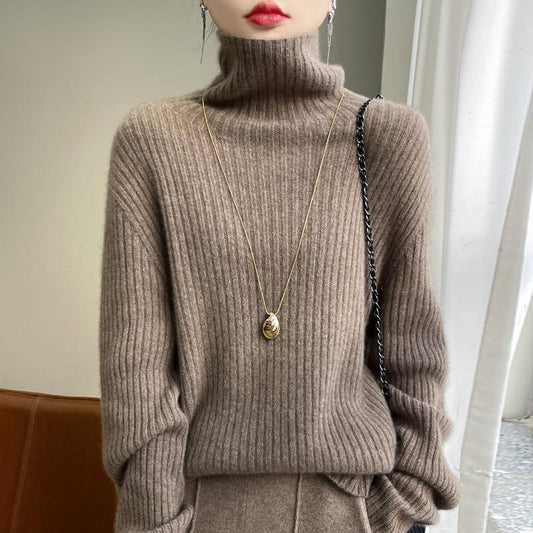 Sweater, 100% Cashmere Long Sleeved, High Neck