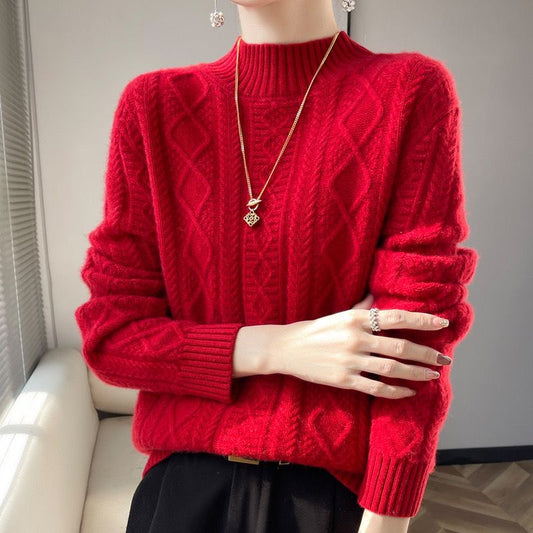 Sweater, 100% Cashmere Long Sleeved, High Neck