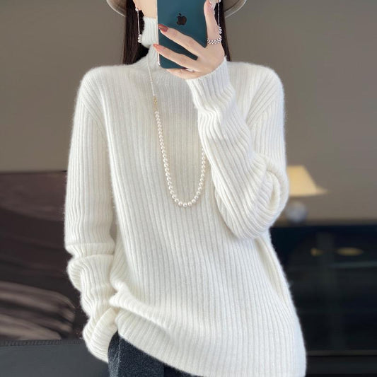 Sweater, 100% Cashmere Long Sleeved, High Neck