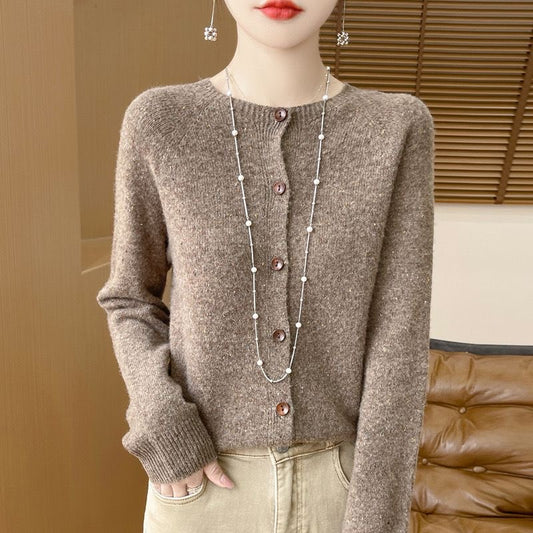 Cardigan, Long Sleeved, Buttoned Front, 100% Cashmere