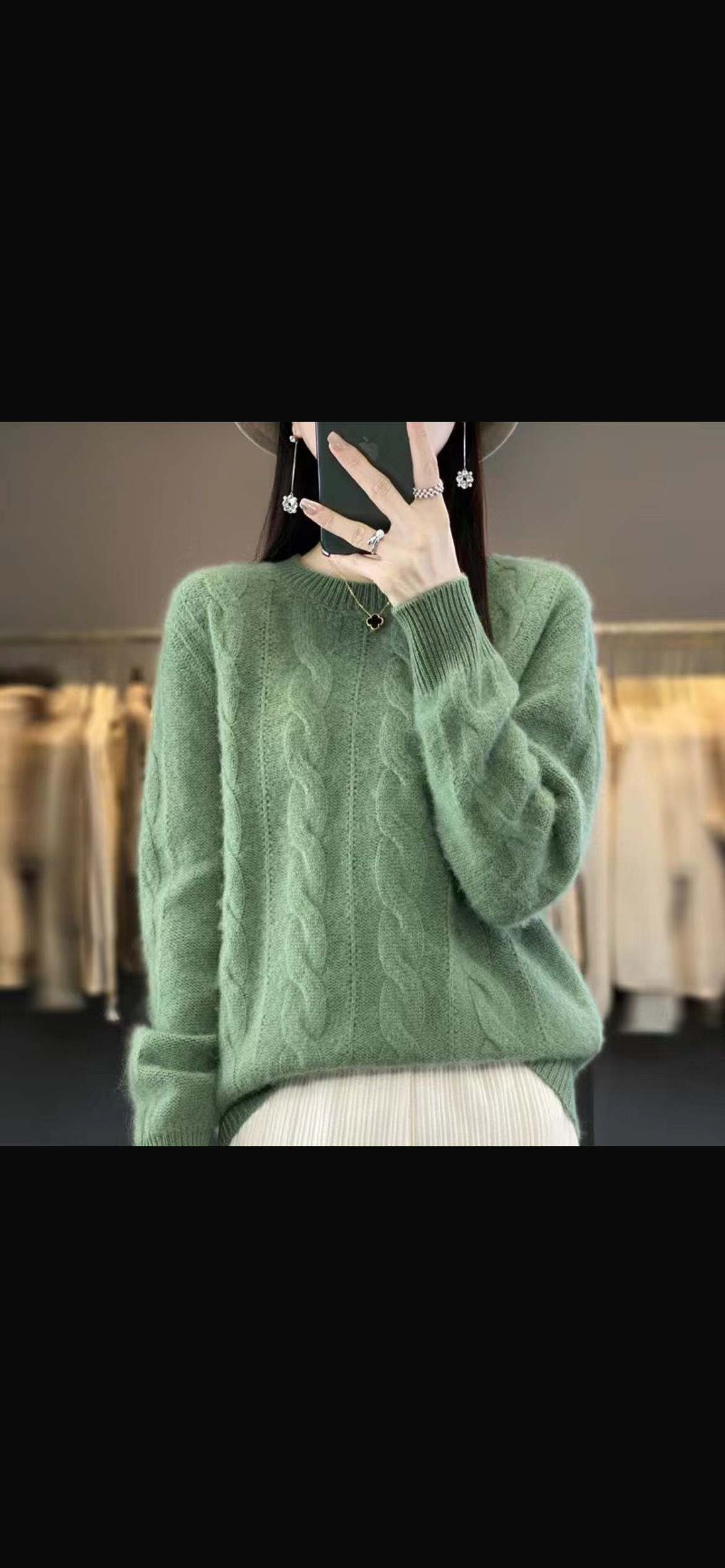 Sweater, Crew Neck, Long Sleeved, 100% Cashmere