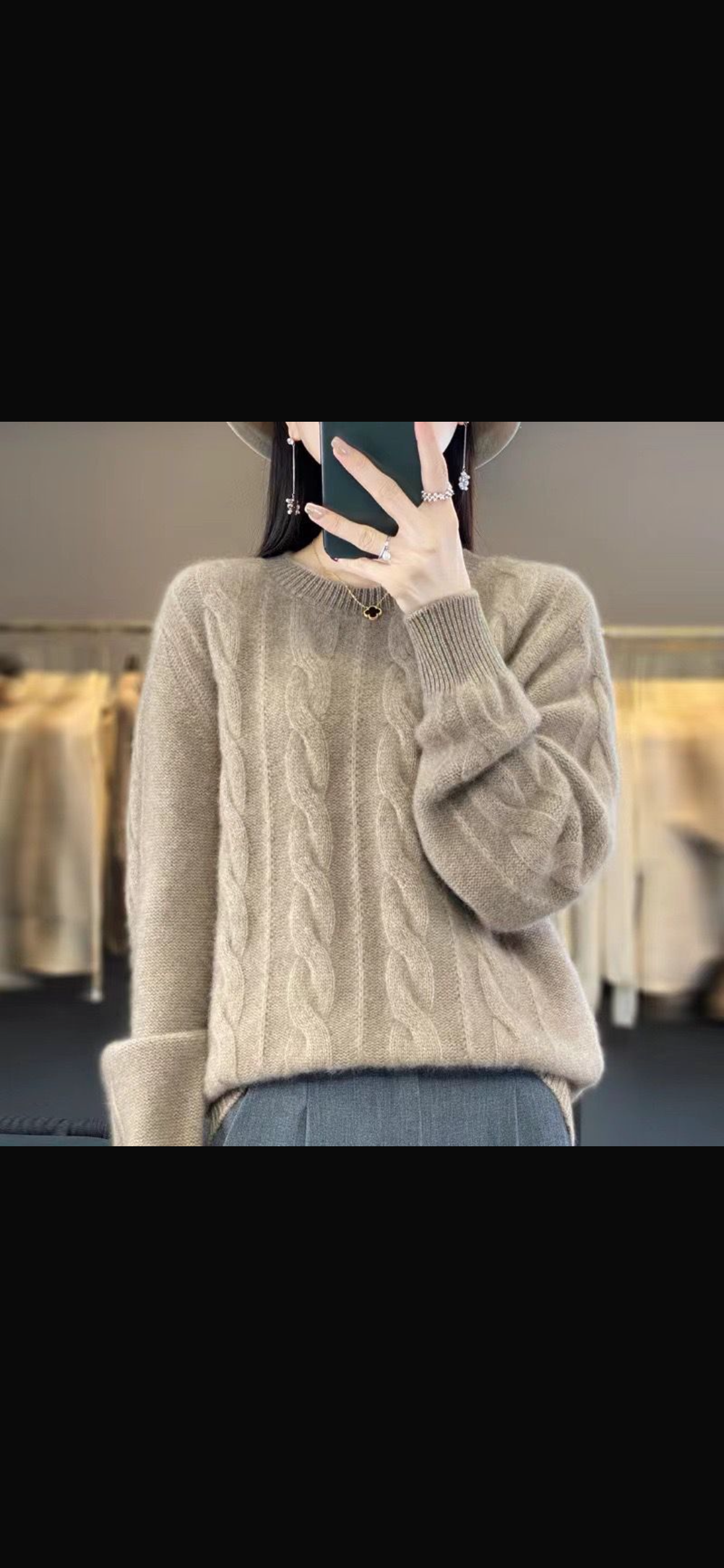 Sweater, Crew Neck, Long Sleeved, 100% Cashmere