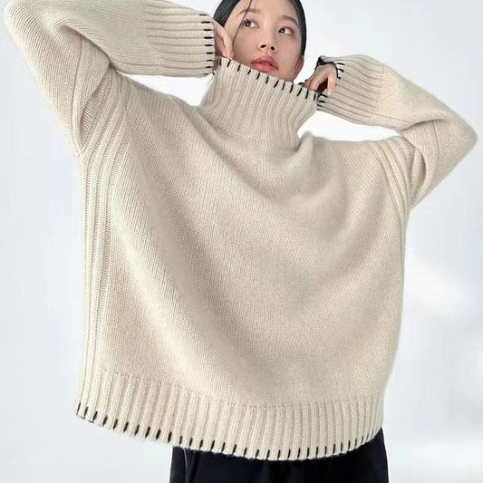 Sweater, 100% Cashmere Long Sleeved, High Neck