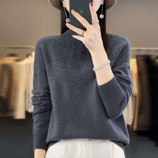 Sweater, 100% Cashmere Long Sleeved, High Neck