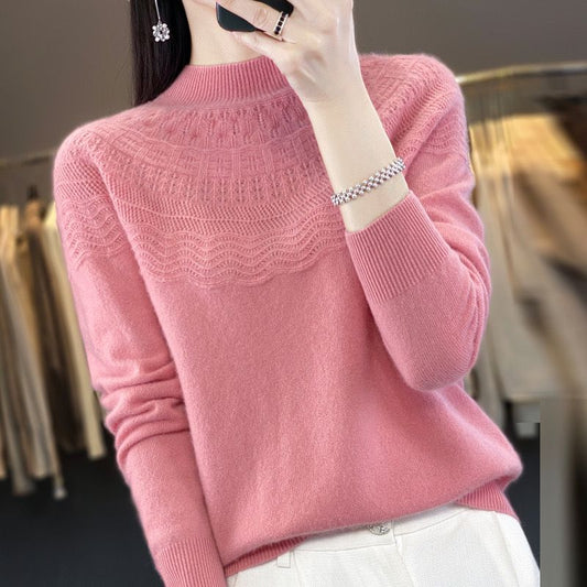 Sweater, 100% Cashmere Long Sleeved, High Neck