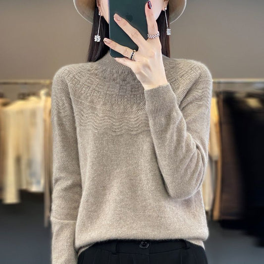 Sweater, 100% Cashmere Long Sleeved, High Neck