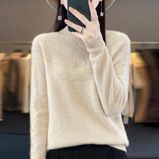 Sweater, 100% Cashmere Long Sleeved, High Neck