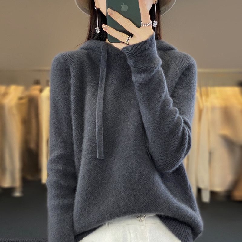 Hoodie Sweater, Long Sleeved, 100% Cashmere