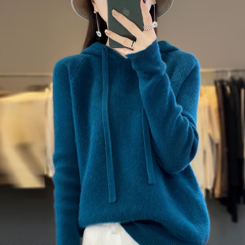 Hoodie Sweater, Long Sleeved, 100% Cashmere