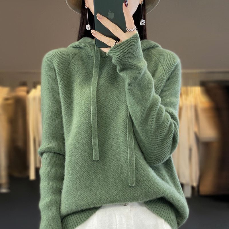 Hoodie Sweater, Long Sleeved, 100% Cashmere