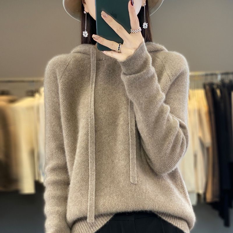 Hoodie Sweater, Long Sleeved, 100% Cashmere