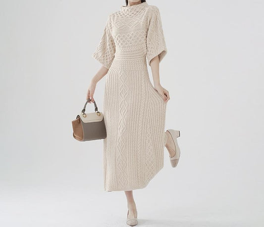 Dress, Half Sleeved, Woollen Knitted