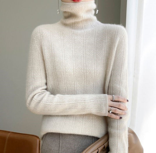 Sweater, 100% Cashmere Long Sleeved, High Neck