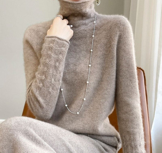 Sweater, 100% Cashmere Long Sleeved, High Neck