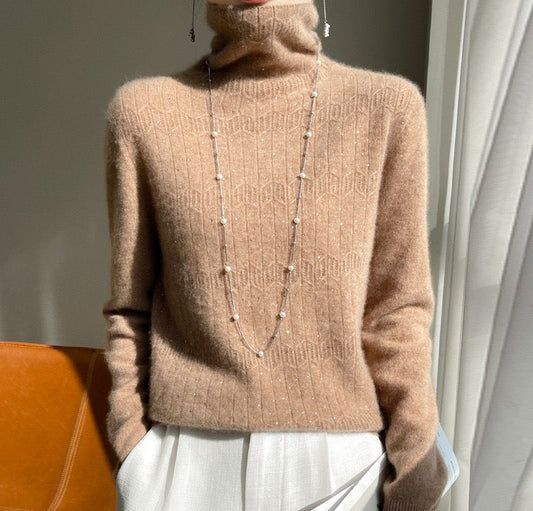 Sweater, 100% Cashmere Long Sleeved, High Neck