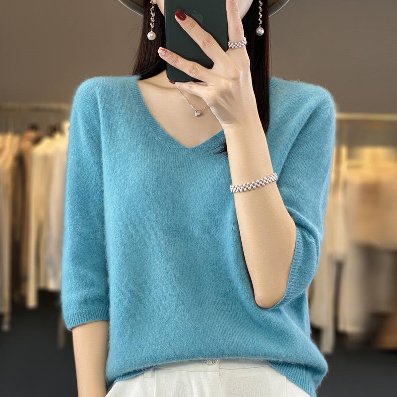 Sweater, 100% Cashmere, Short Sleeve