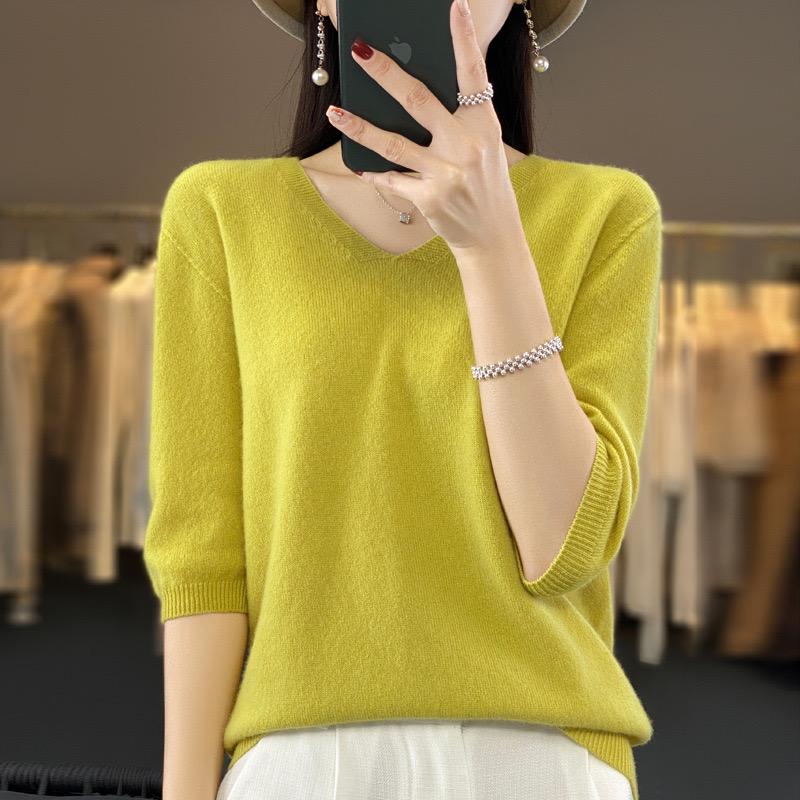 Sweater, 100% Cashmere, Short Sleeve