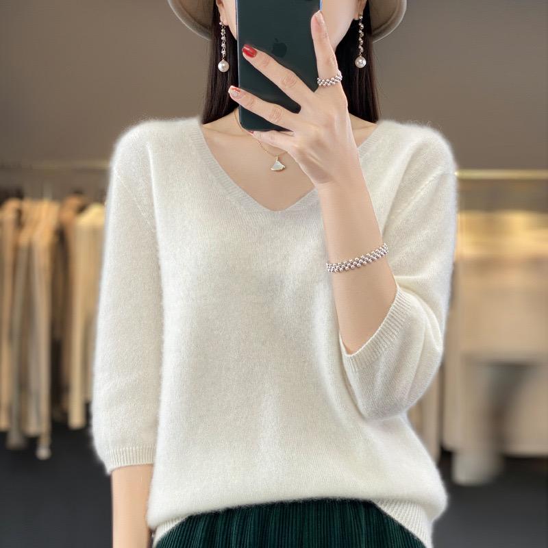 Sweater, 100% Cashmere, Short Sleeve