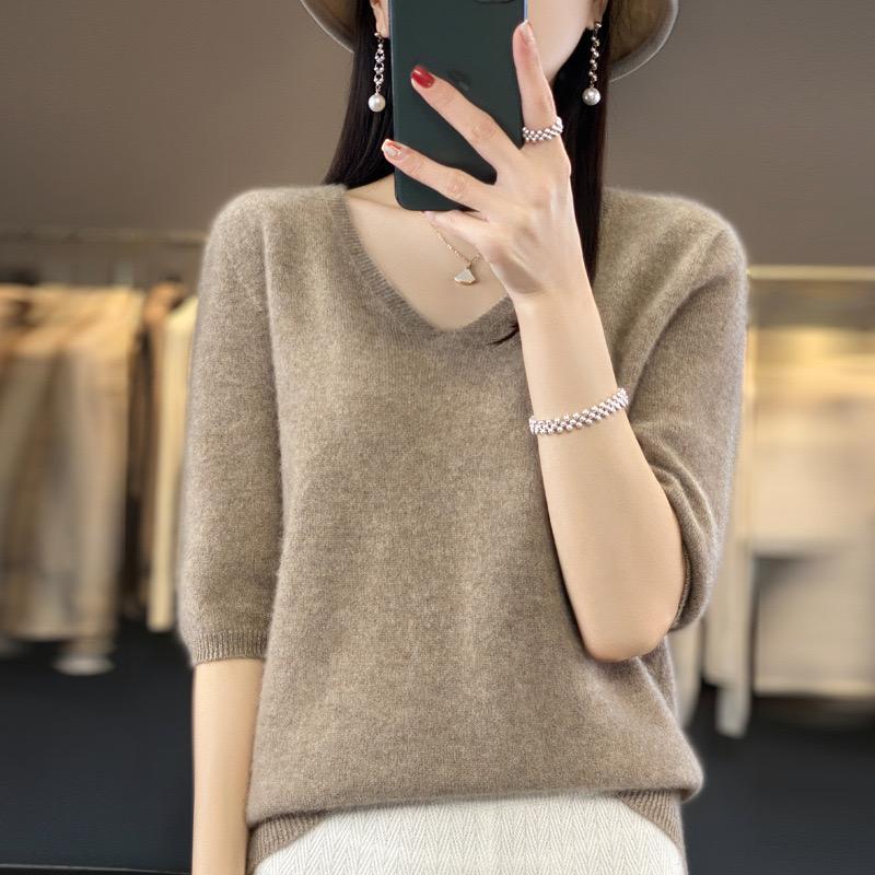 Sweater, 100% Cashmere, Short Sleeve