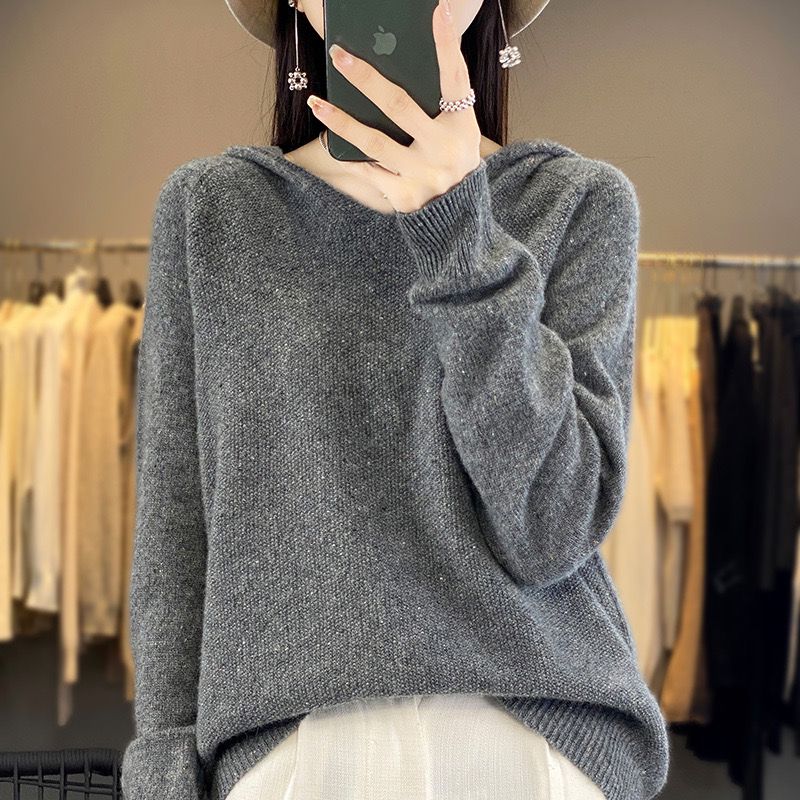 Hoodie Sweater, Long Sleeved, 100% Cashmere